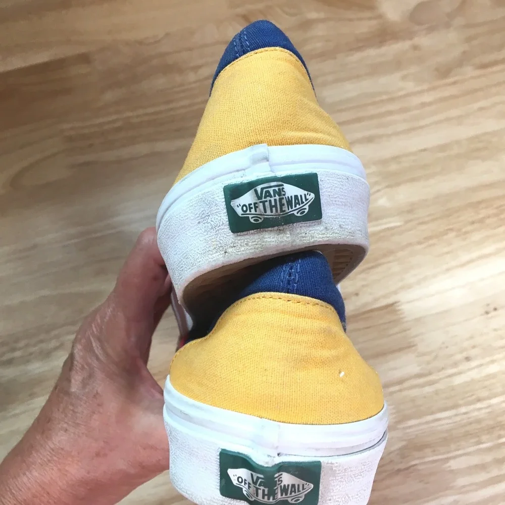 Vans Colorblock Classic Slip On Sneakers 9M 10.5W‎ Red Blue Yellow